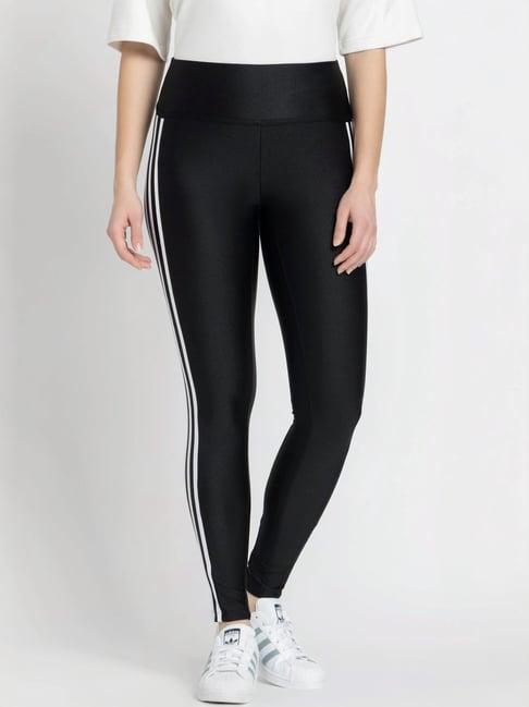 adidas originals black striped sports tights