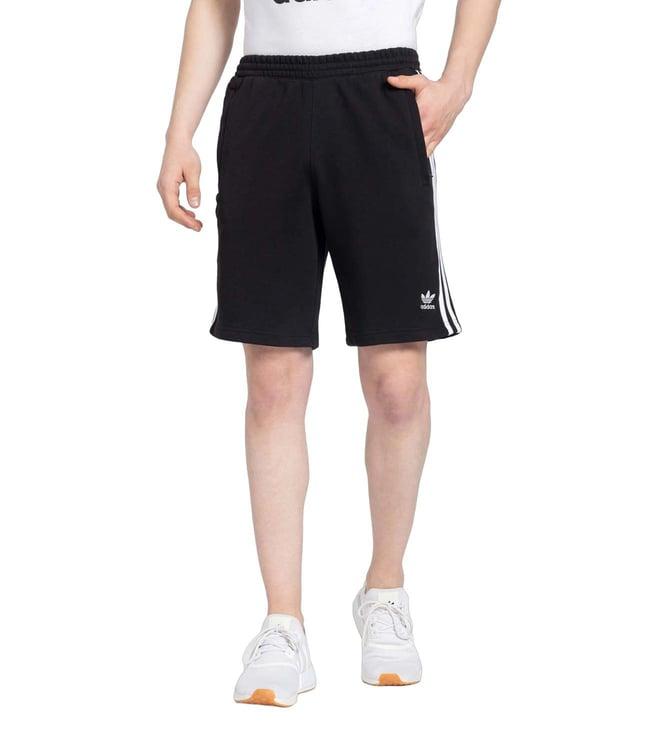 adidas originals black stripes regular fit shorts