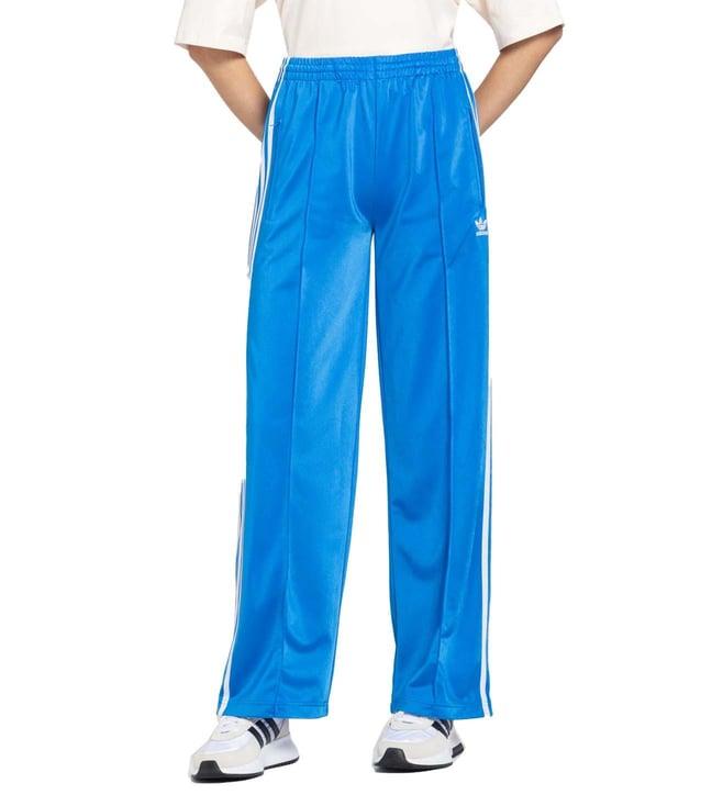 adidas originals blue logo loose fit trackpants