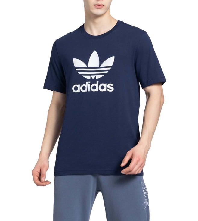 adidas originals blue logo regular fit t-shirt