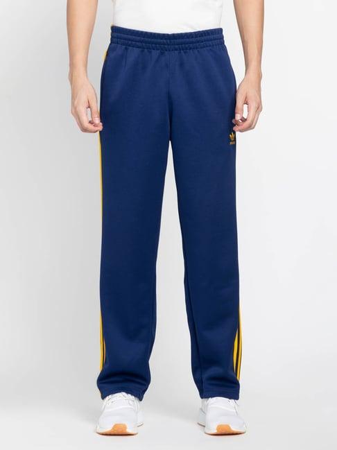 adidas originals blue loose fit printed sports trackpants