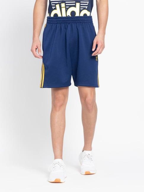 adidas originals blue regular fit printed shorts