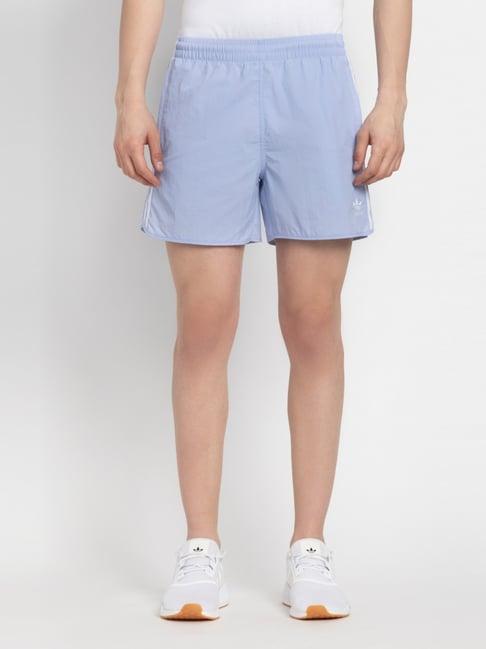 adidas originals blue regular fit striped shorts