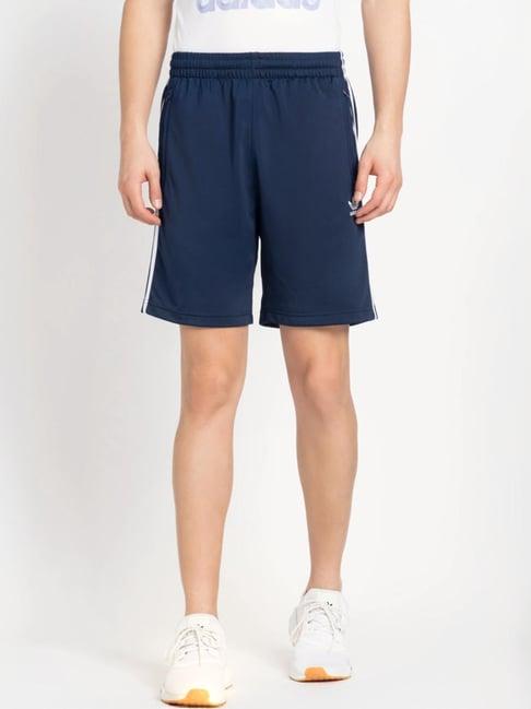 adidas originals blue regular fit striped sports shorts