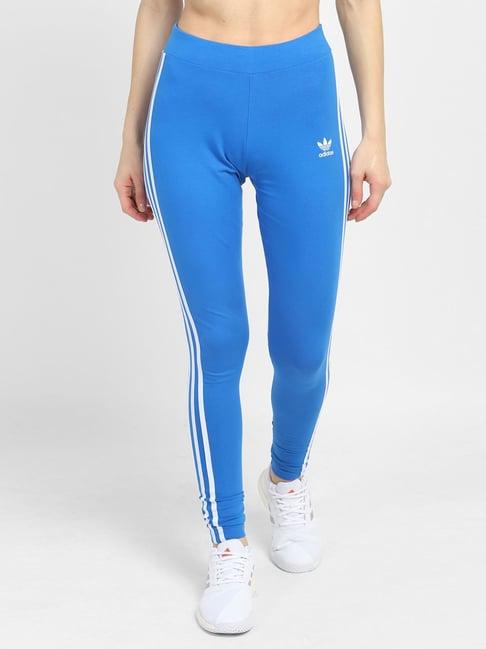 adidas originals blue striped tights