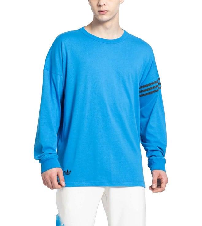 adidas originals blue stripes oversize t-shirt