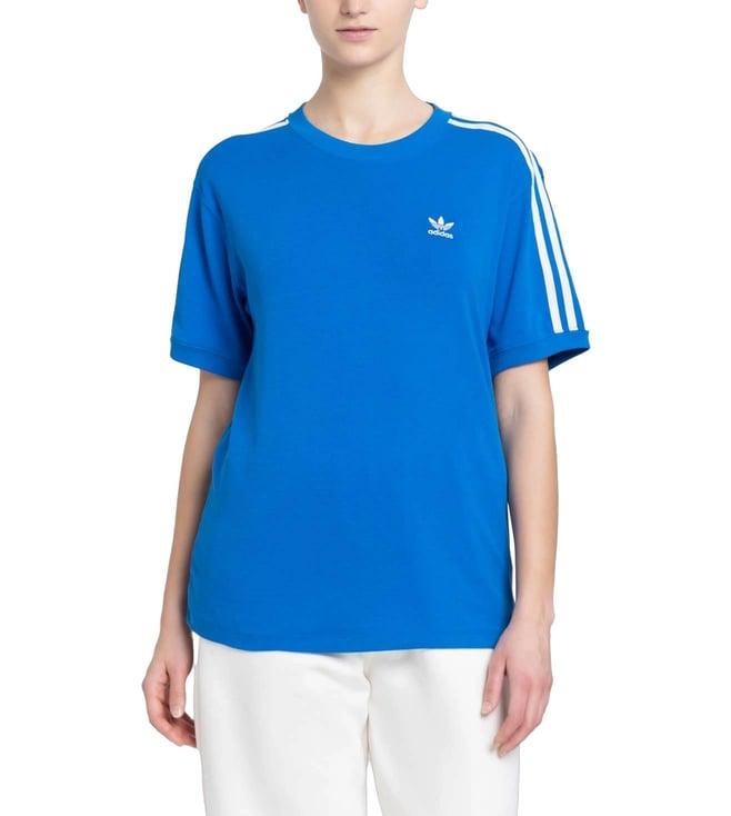 adidas originals blue stripes regular fit t-shirt