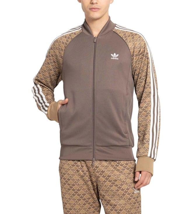 adidas originals brown logo slim fit sweatshirt