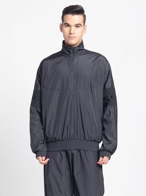 adidas originals dark grey regular fit warm up jacket