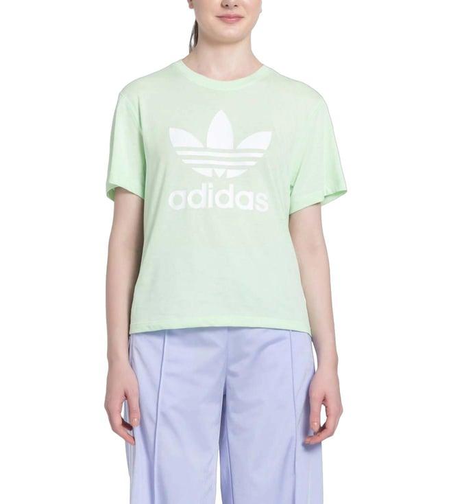 adidas originals green logo loose fit t-shirt