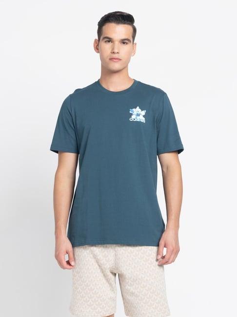 adidas originals green regular fit printed t-shirt