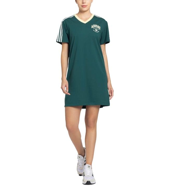 adidas originals green stripes loose fit dresses