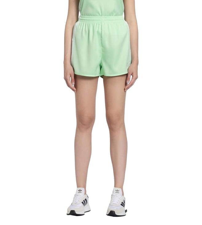 adidas originals green stripes loose fit shorts