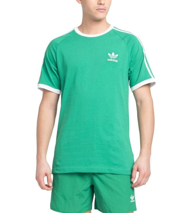 adidas originals green stripes regular fit t-shirt