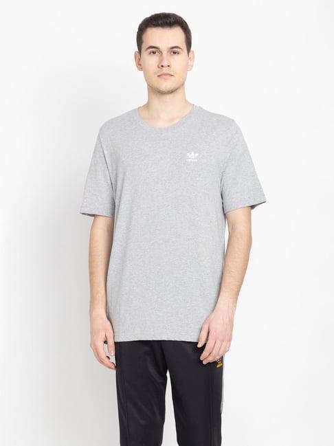 adidas originals grey cotton regular fit t-shirt