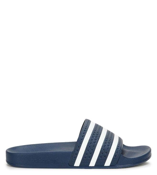 adidas originals men's adilette adiblu/white/adiblu slide sandals