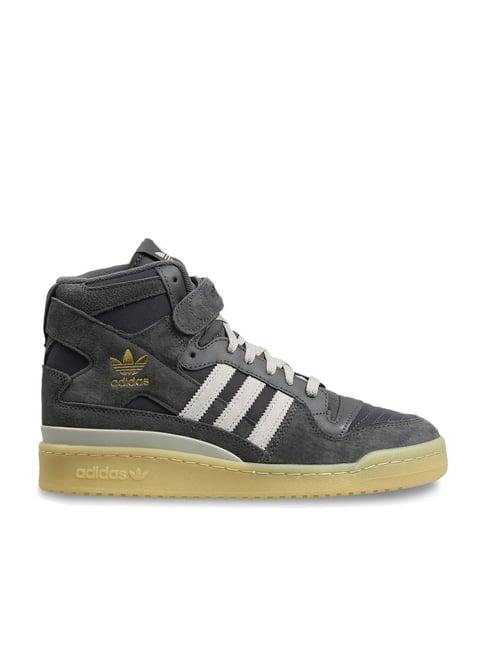 adidas originals men's forum mid charcoal grey ankle high sneakers