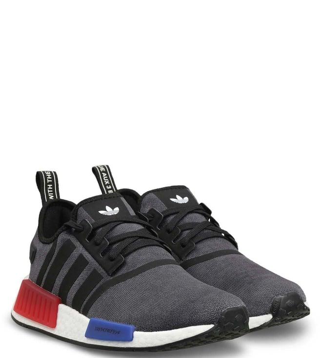 adidas originals men's nmd_r1 cblack/selubl/glored sneakers