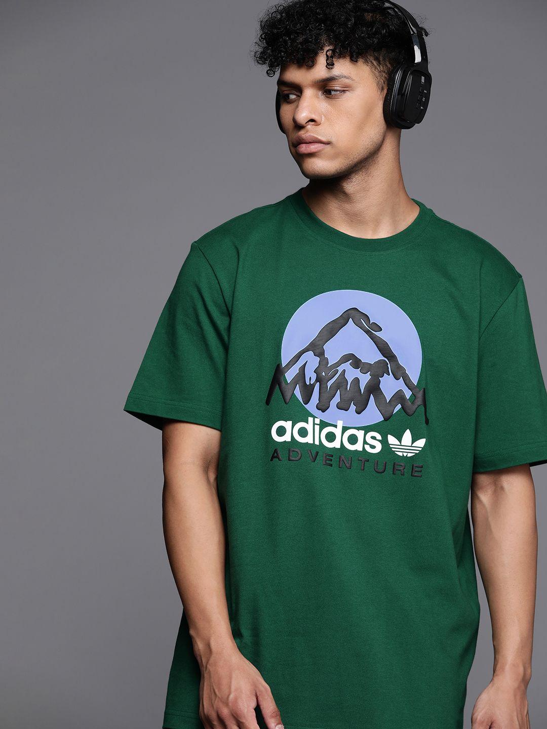 adidas originals men adv mtn f brand logo printed pure cotton t-shirt