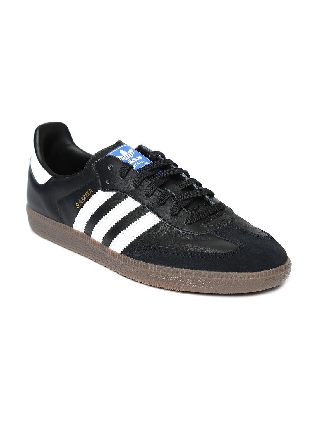 adidas originals men black samba og leather casual shoes