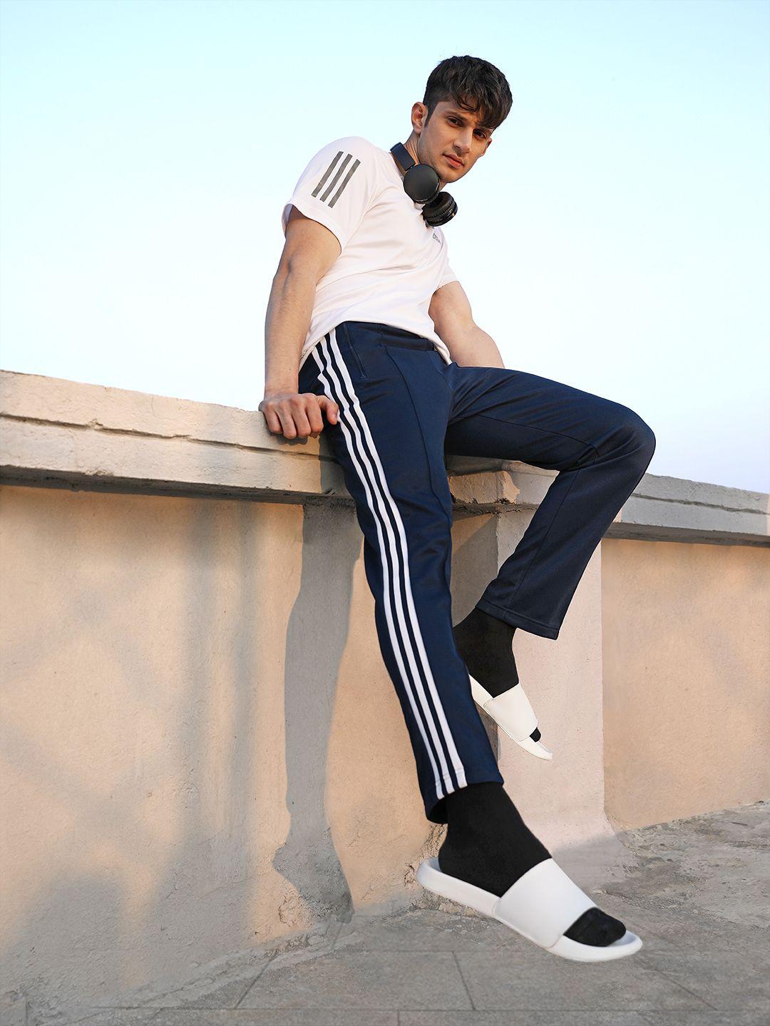 adidas originals men navy blue beckenbauer sustainable track pants