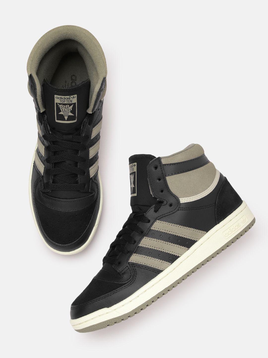adidas originals men top ten rb colourblocked tri-striped leather sneakers
