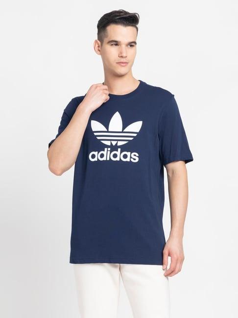 adidas originals navy blue regular fit printed t-shirt
