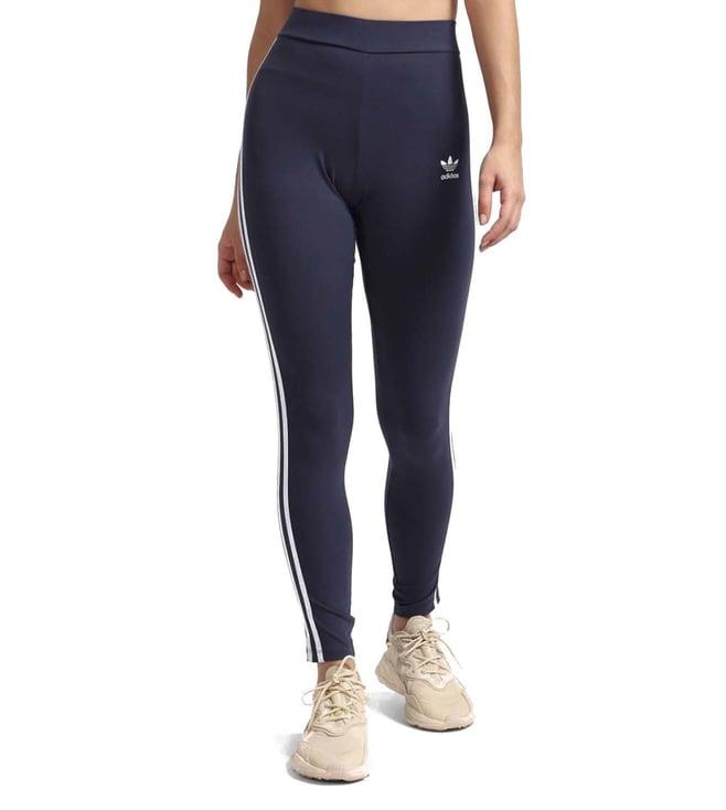 adidas originals navy striped fitted tights