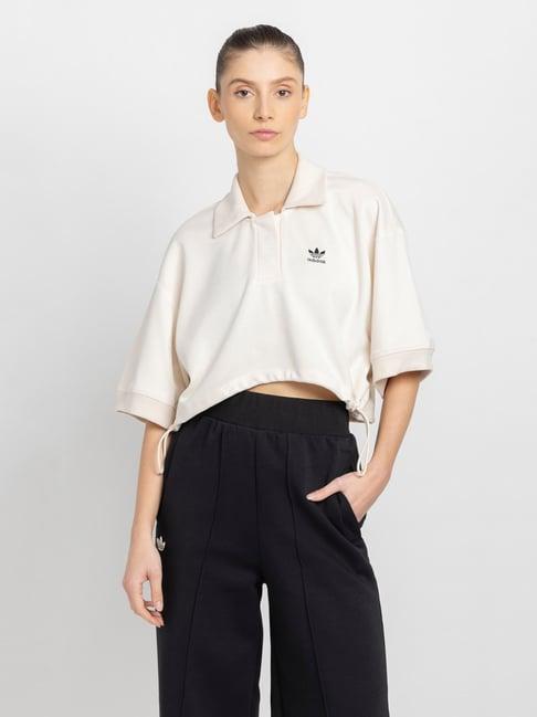 adidas originals off white crop t-shirt