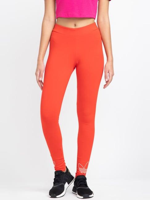 adidas originals orange cotton sports tights