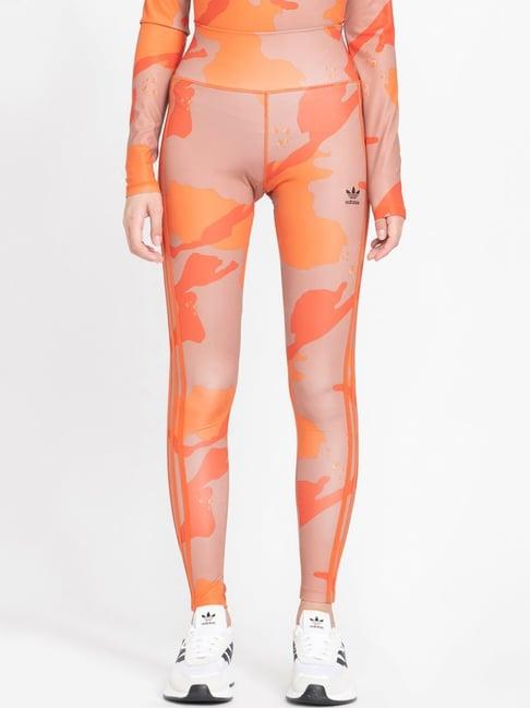 adidas originals orange printed tights