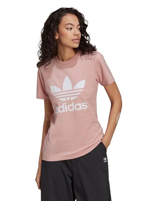 adidas originals peach printed trefoil t-shirt