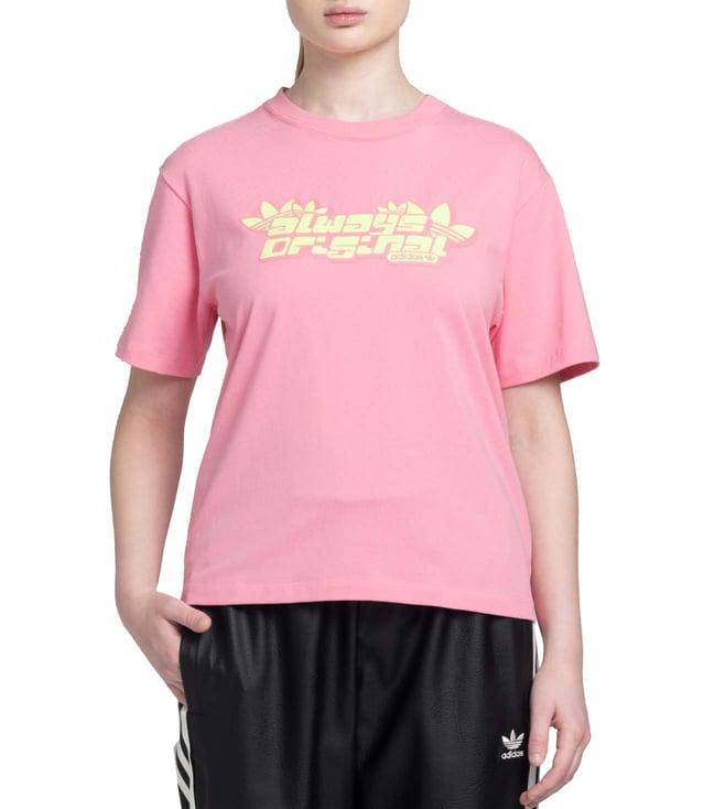 adidas originals pink printed regular fit t-shirt