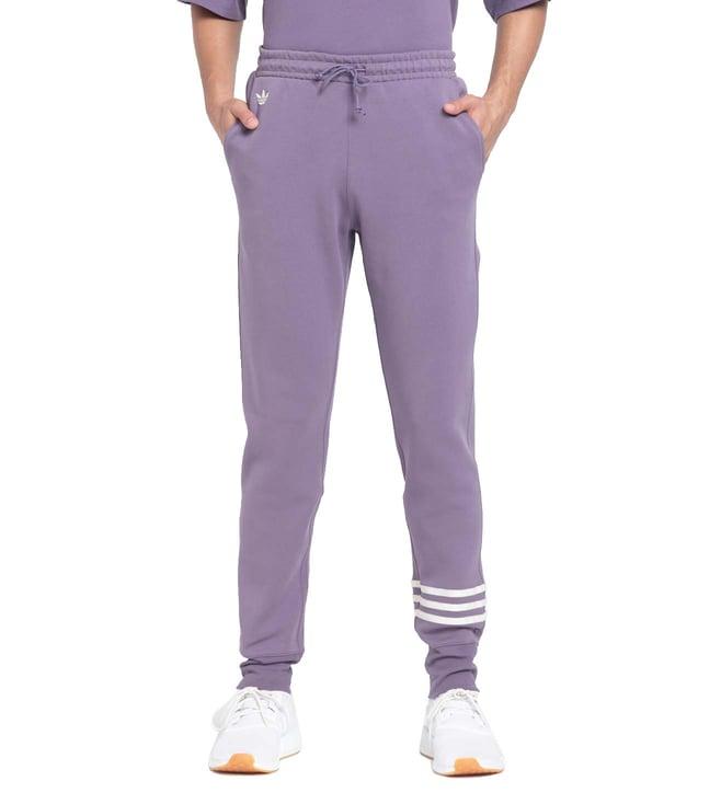 adidas originals purple logo regular fit joggers