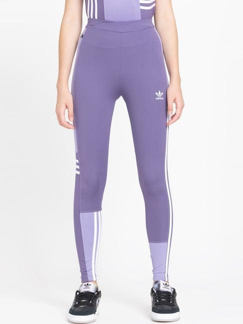 adidas originals purple printed tights