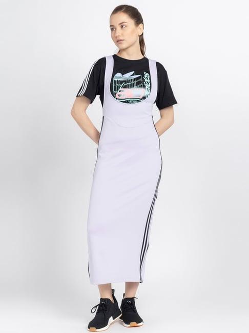 adidas originals purple striped shift full skirt