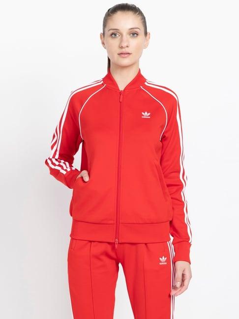 adidas originals red cotton stripes jacket