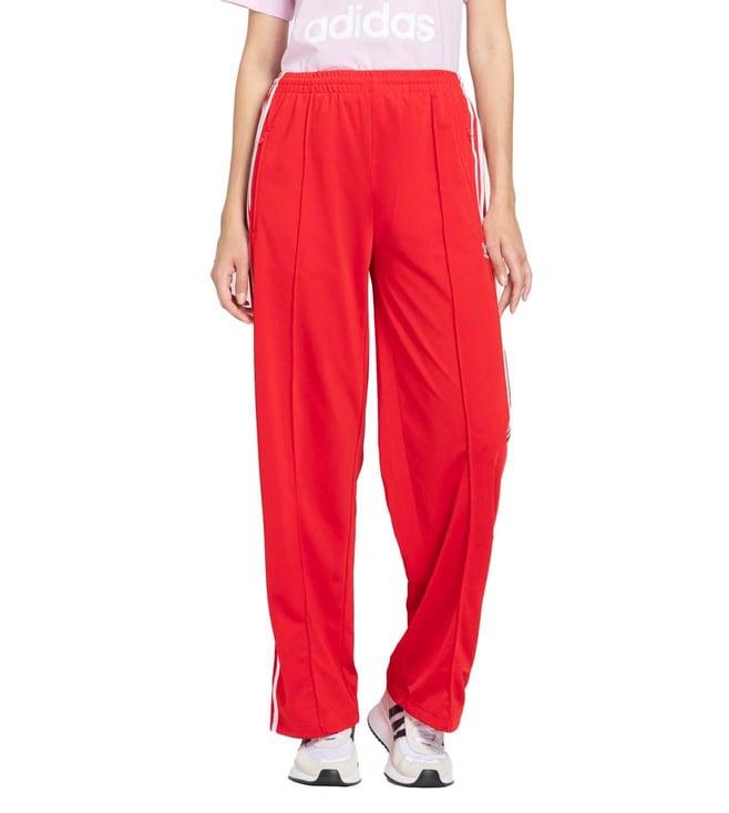 adidas originals red logo loose fit trackpants