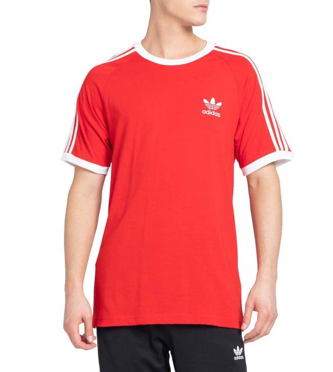 adidas originals red stripes regular fit t-shirt