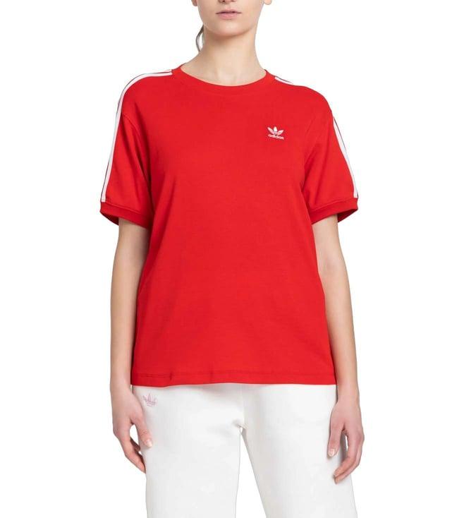 adidas originals red stripes regular fit t-shirt