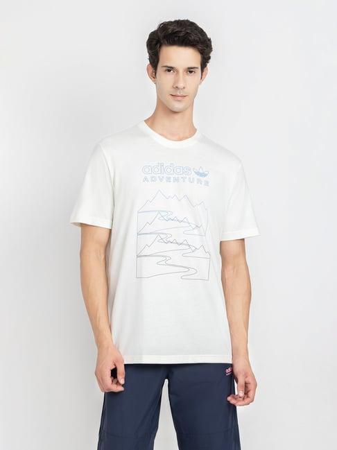 adidas originals white printed crew t-shirt