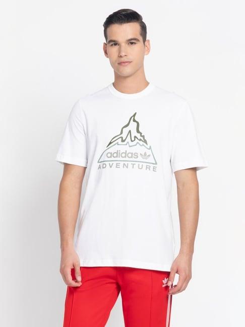 adidas originals white regular fit printed t-shirt