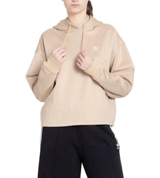 adidas originals women beige trefoil hoodie