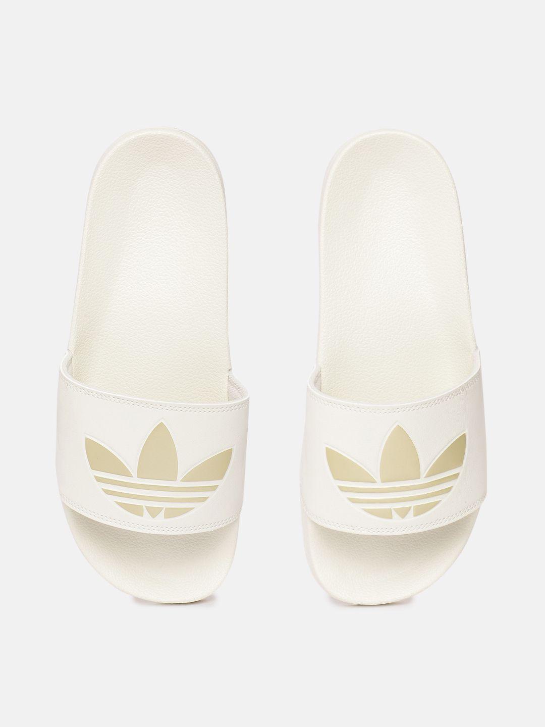 adidas originals women brand logo printed sliders