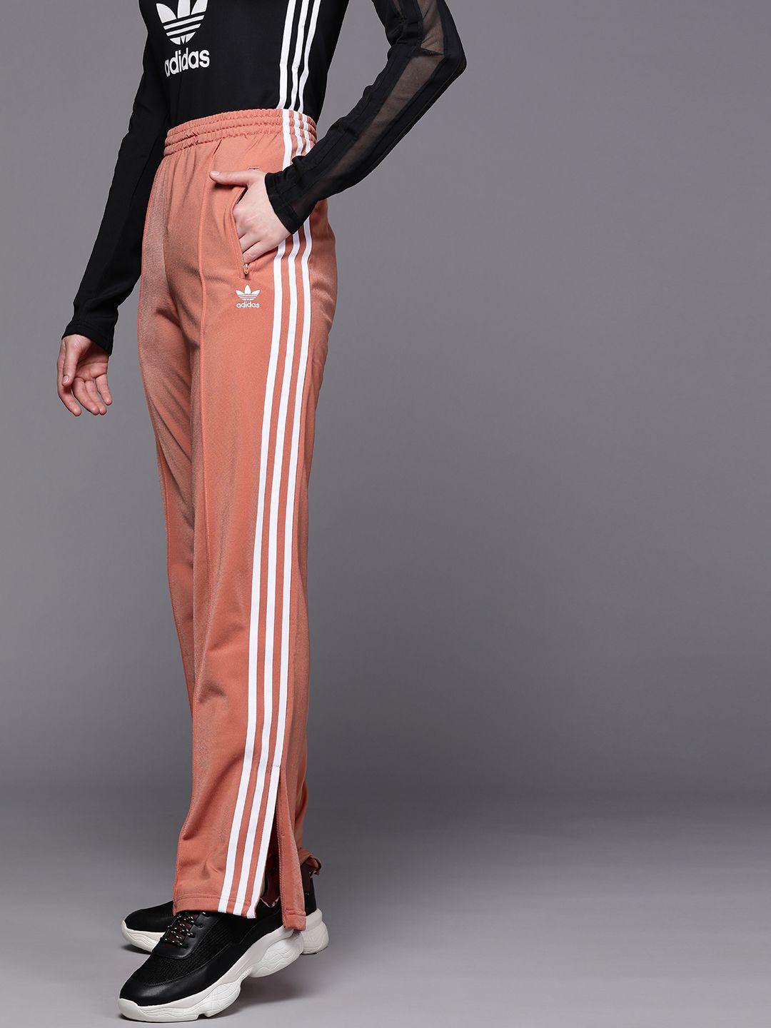 adidas originals women coral orange adicolor classics firebird primeblue track pants