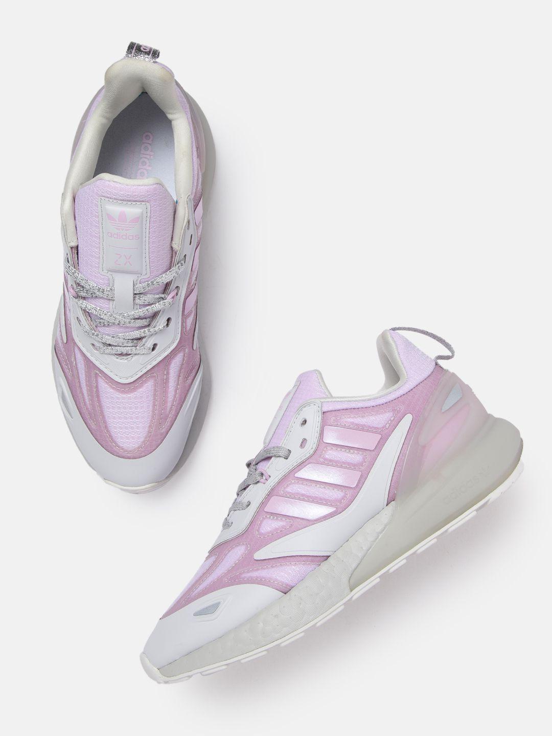 adidas originals women lilac & grey woven design zx 2k boost 2.0 sneakers