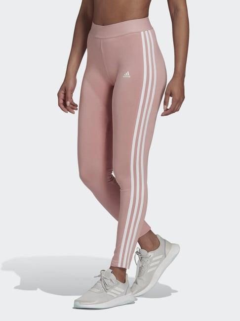 adidas pink cotton striped tights