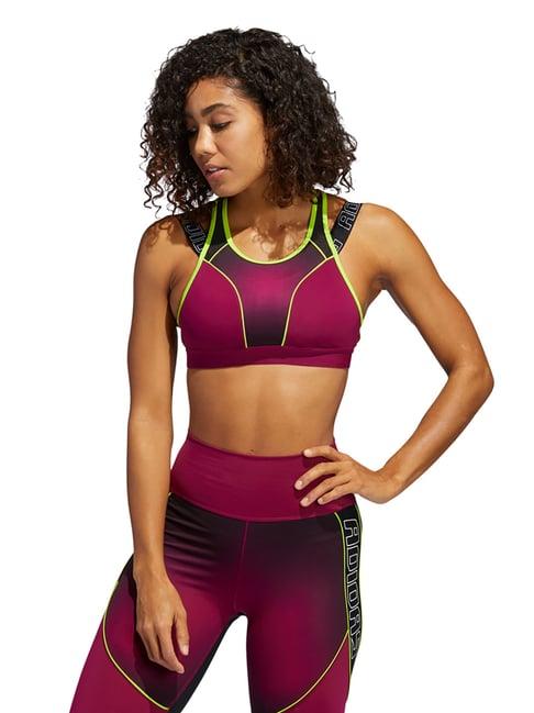 adidas pink non wired padded dnt rst spt sports bra