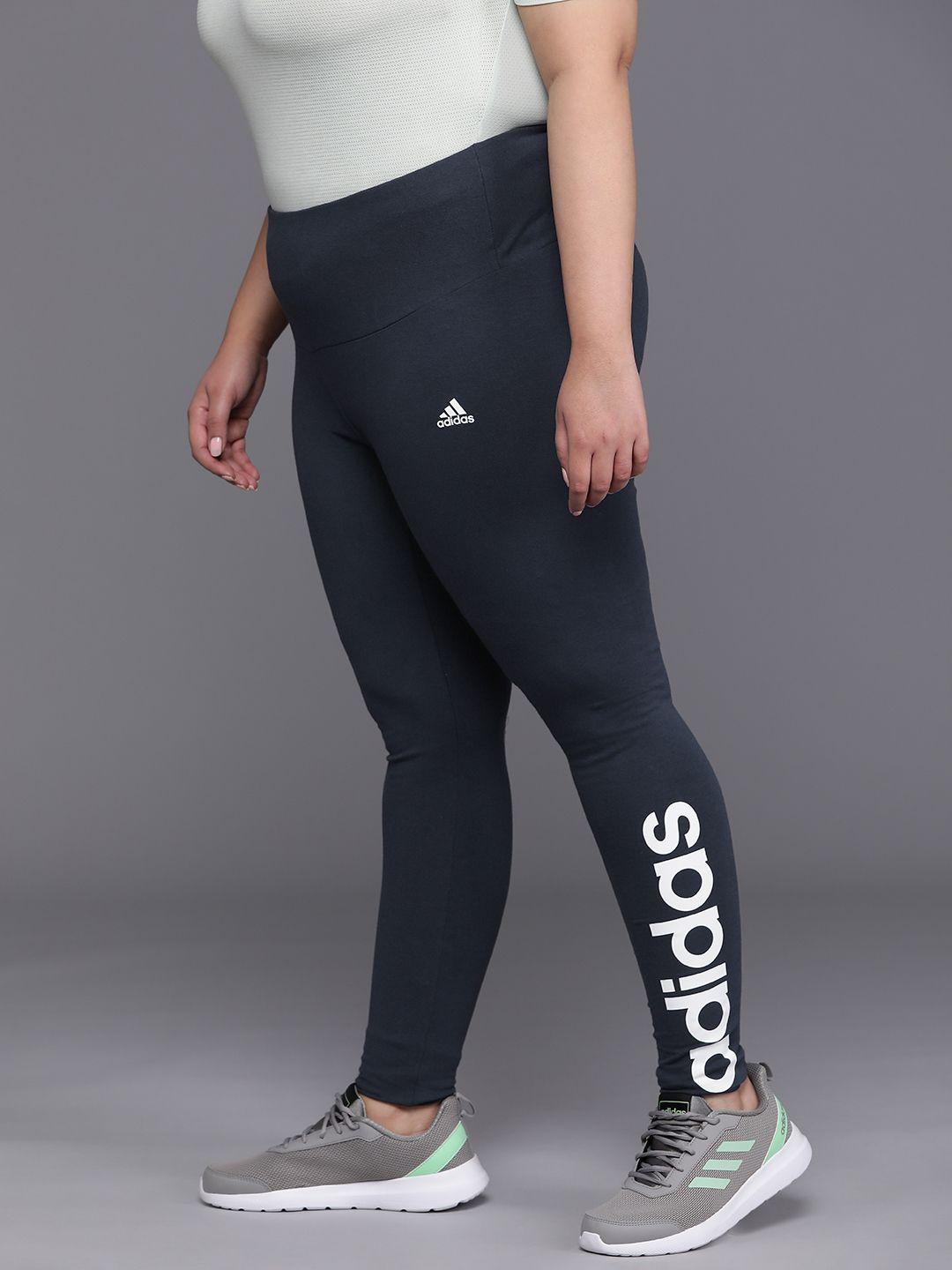 adidas plus size printed essentials high-waisted logo tights