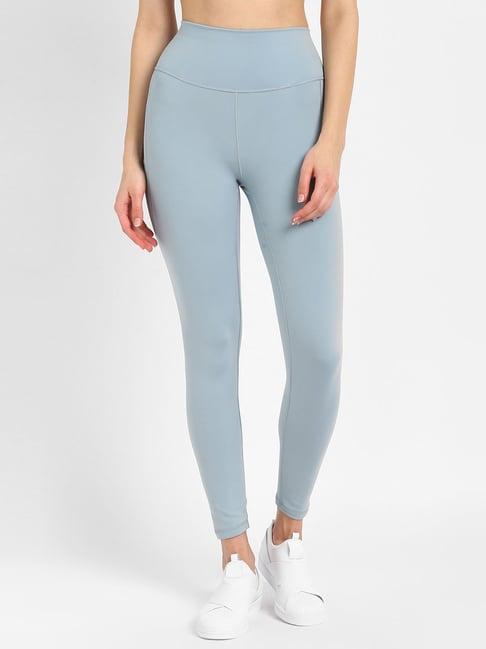 adidas powder blue fitted studio 7/8 tights